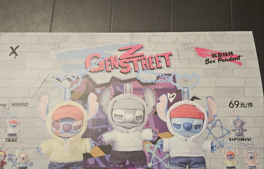 Full set Miniso Disney Stitch Gen Z Street Box case Pendant And 1 Secret